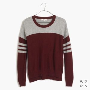 Madewell maroon and grey sweater